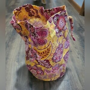 Vera Bradley Yellow and Pink Drawstring Bag